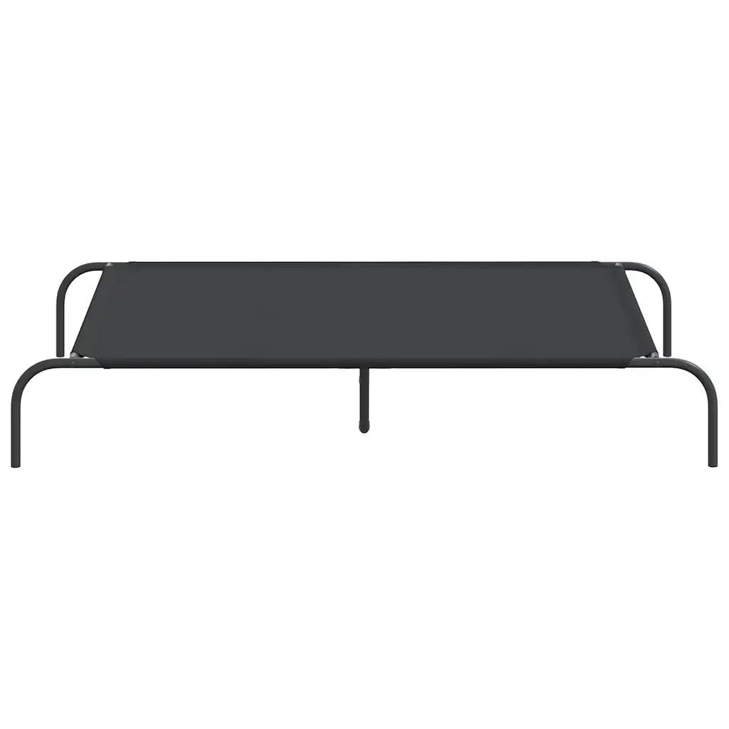 Cuccia per Cani Rialzata Nera 130x80x20cm Tela Oxford e Acciaio 42000840