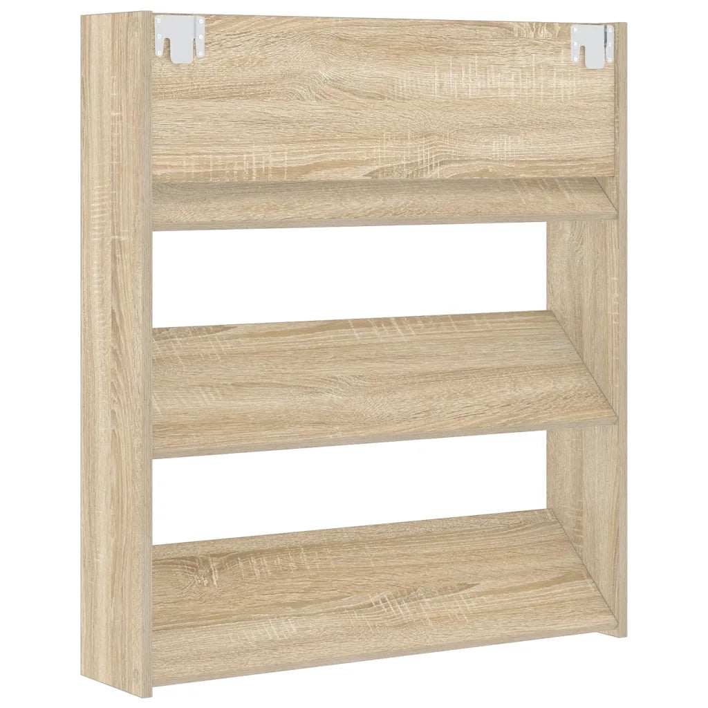 Scarpiera | Mobile per scarpe a Muro Rovere Sonoma 80x18x90 cm in Legno Multistrato