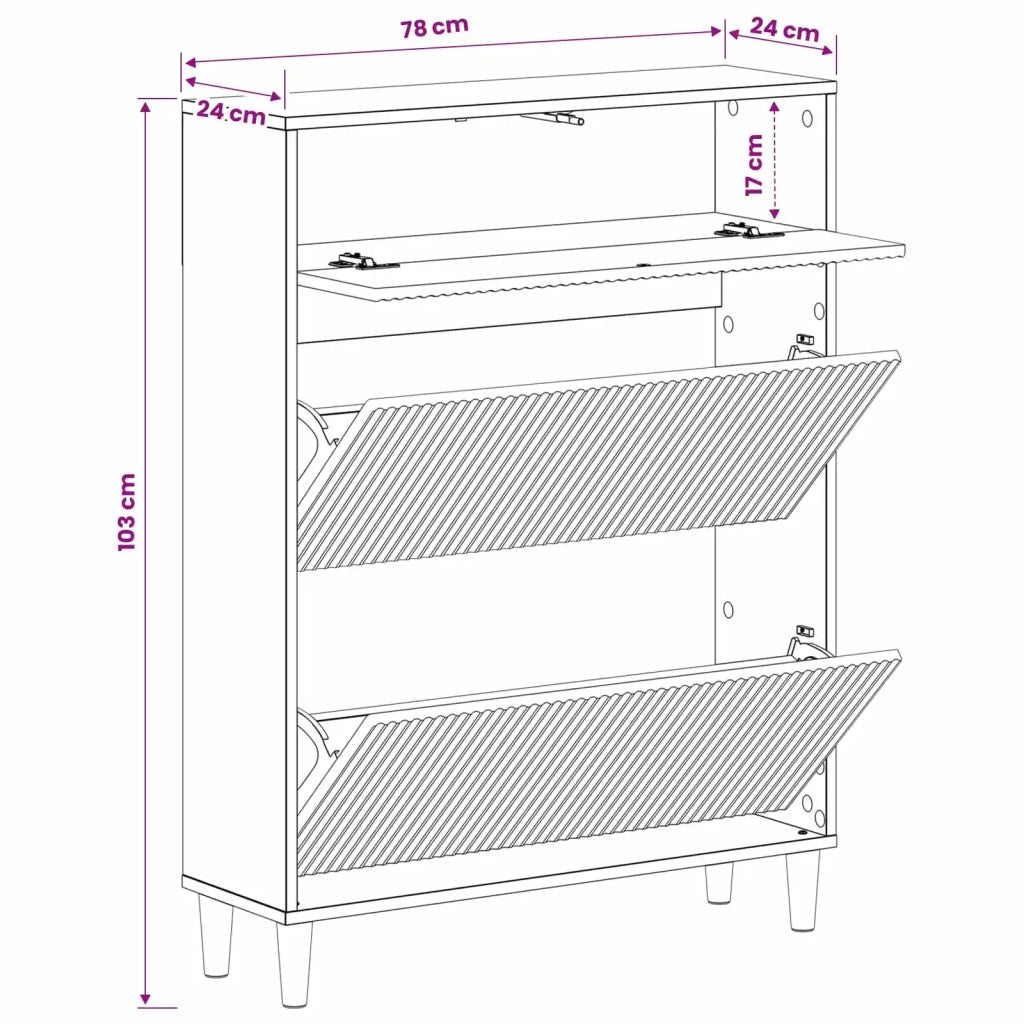 Mobile per scarpe ARNHEM 78 x 24 x 103 cm Legno ingegnerizzato 896658