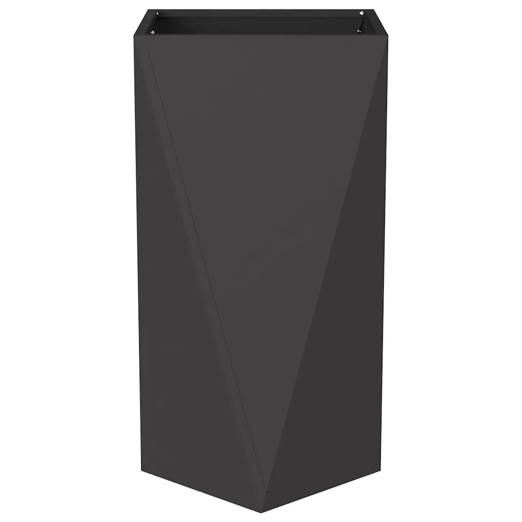 Fioriera-Vaso da Esterno-Contenitore per Piante Nero 40 x 40 x 75 cm Acciaio