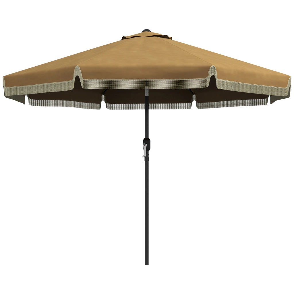 Ombrellone con Frange ¨C Xylo ¨C ?265 cm Beige Khaki Inclinabile Metallo