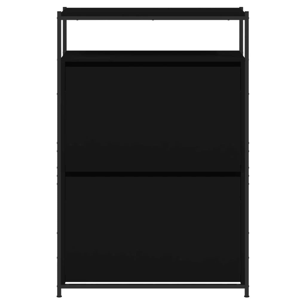 Scarpiera mobile contenitore per scarpe mobile per ingresso/corridoio/soggiorno 75 x 34 x 112 cm legno ingegnerizzato nero 02_0022018