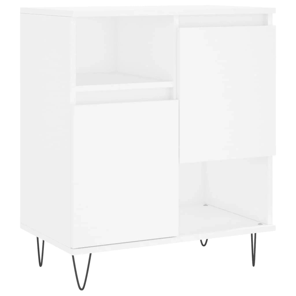 Buffet credenza cassettiera armadio mobile contenitore organizer per cucina soggiorno salotti set da 2 legno ingegnerizzato bianco 02_0036696