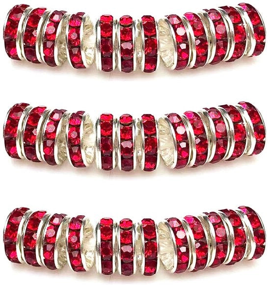 MJDCB 10mm 100 pezzi di perle rotonde per gioielli perle per spaziare per la creazione di gioielli bracciali collane (rosso)