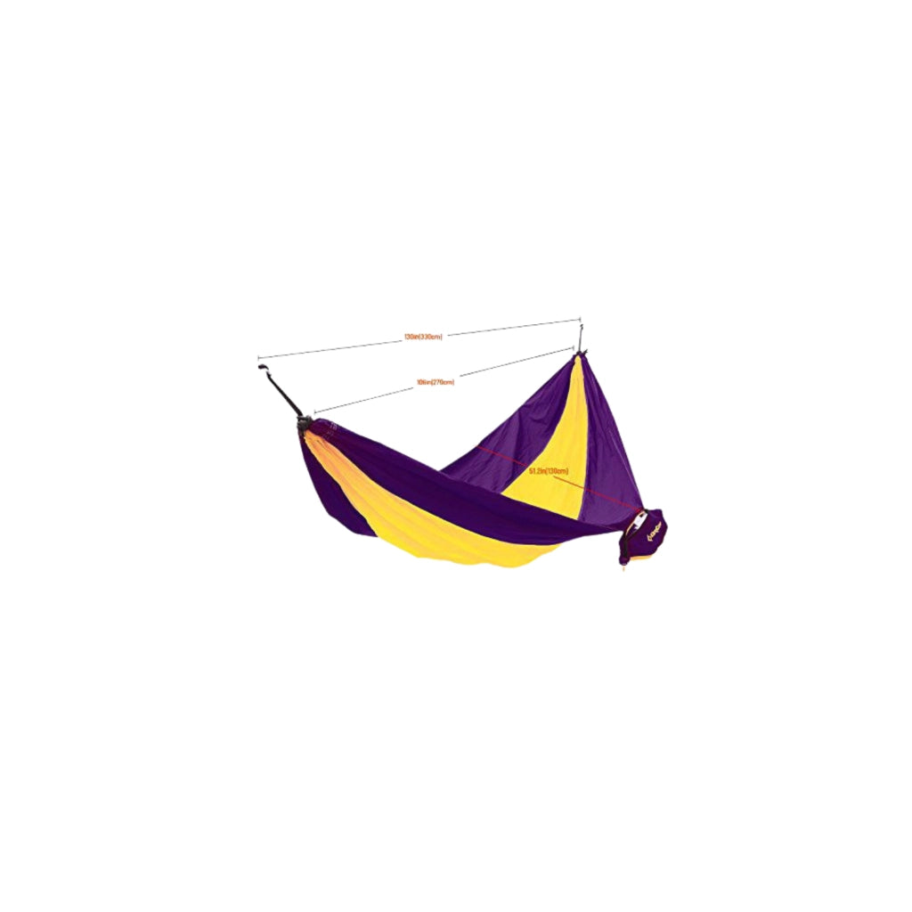 Amaca da campeggio in tela a 1 posto - O'Camp - Giallo e viola - Dimensioni 270 x 130 cm