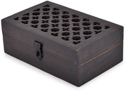 Cassa in legno decorativa con coperchio scorrevole - contenitore di conservazione - gioielli/ricordi - 20,32 cm x 12,7 cm x 7,62 cm - materiali di alta qualità