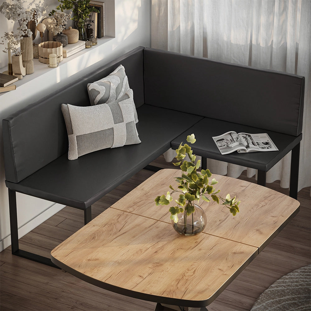 Vicco panca ad angolo Nero 120 x 150 cm