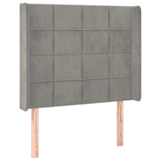 Testiera | Testata ad Orecchio Grigio Chiaro 93x16x118/128 cm in Velluto