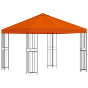 Gazebo | Pergolato 3 x 3 m Arancione Poliestere e Acciaio 190 gsm
