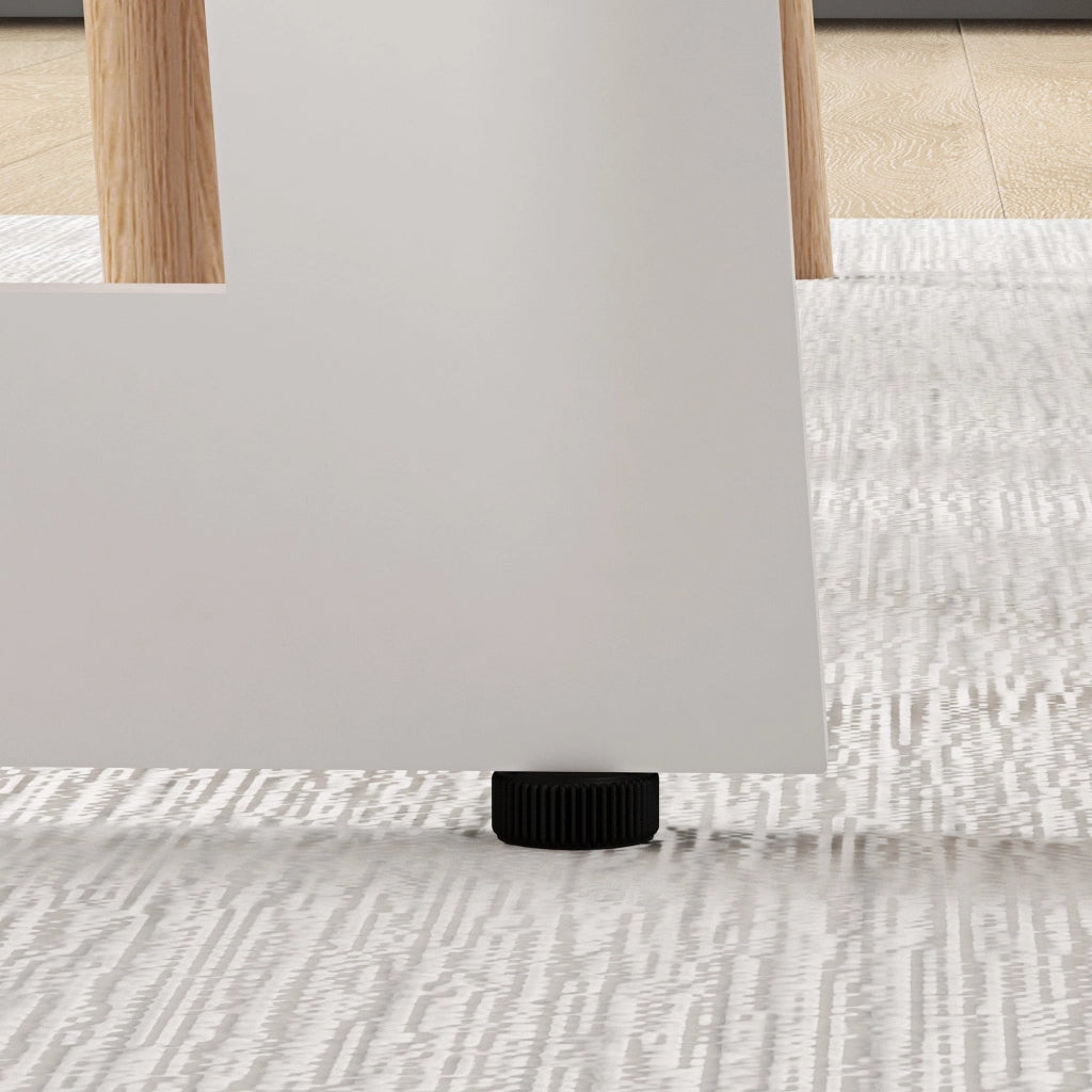 Tavolo da Pranzo Rotondo Moderno per 4 Persone Ø100x75 cm in MDF e Acciaio colore Legno Naturale e Bianco
