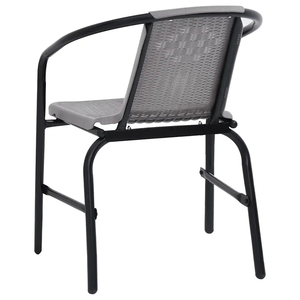 Sedie da Giardino 4 pz Nere Plastica Stile Rattan Acciaio 110kg cod mxl 57111