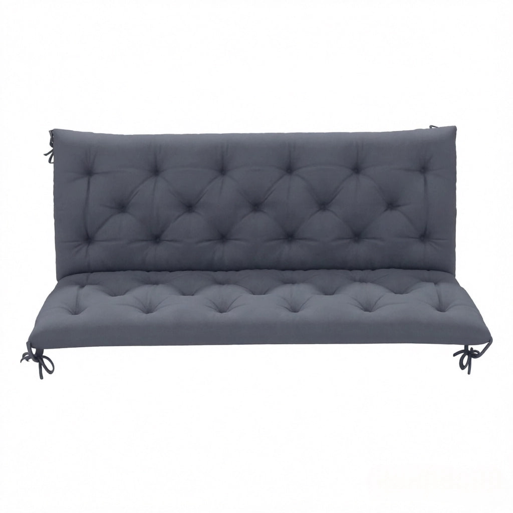 Cuscino per dondolo e panca con schienale alto e imbottitura spessa in cotone poliestere grigio 150 × 98 × 8 cm