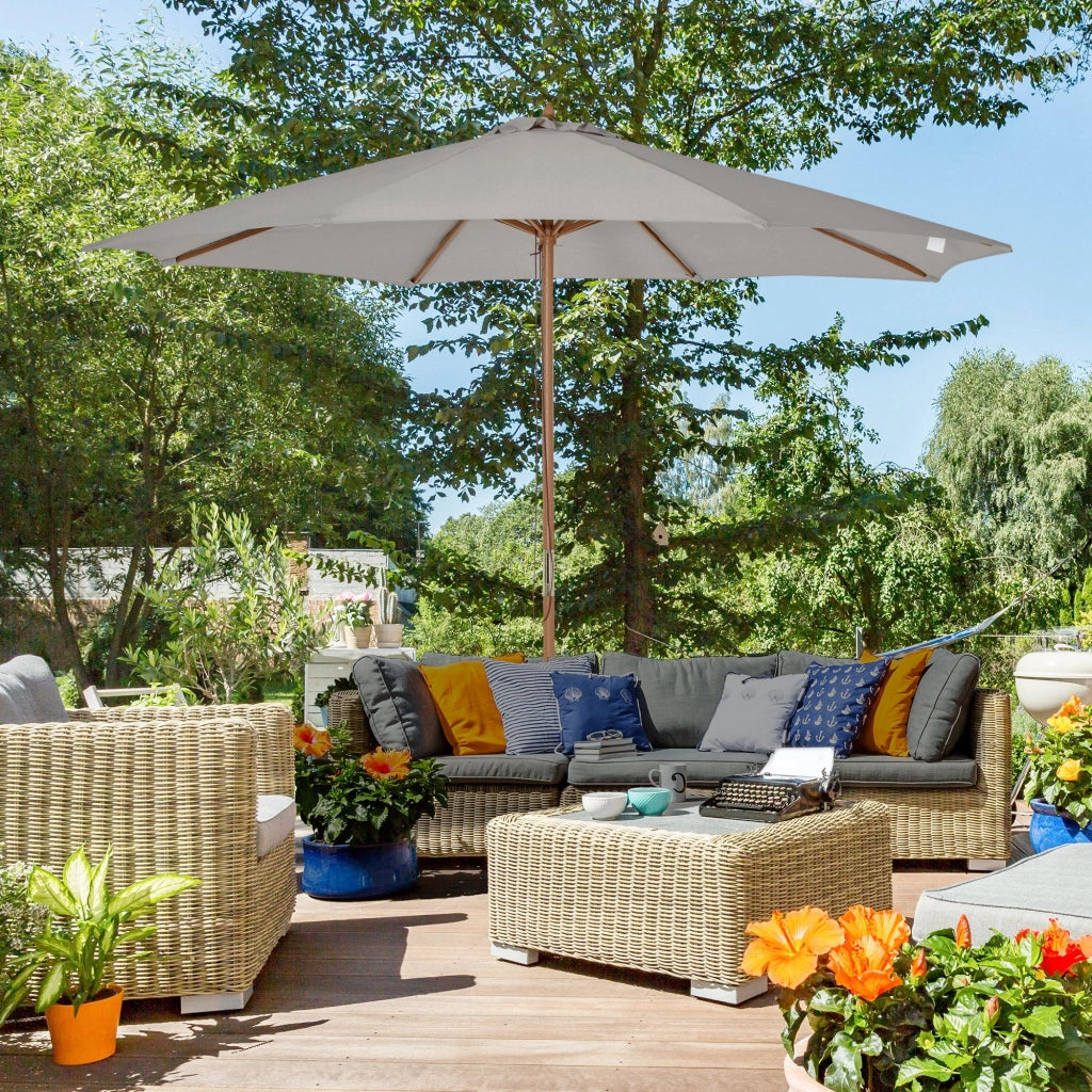 Ombrellone da Giardino ¨C zephmum ¨C Grigio ?300 cm Legno