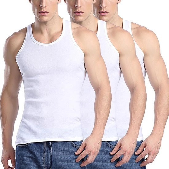 T-shirt uomo - adesivo - tank top sport - morbido e confortevole - sostenibile - collo arrotondato - ideale per fitness - tank top