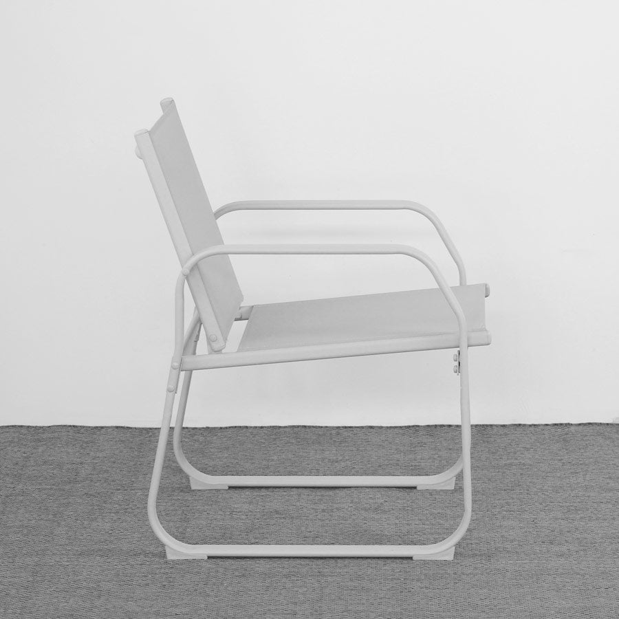 Set Salotto da Giardino Divano 2 Poltrone e Tavolino in Acciaio Ecosteel Grigio