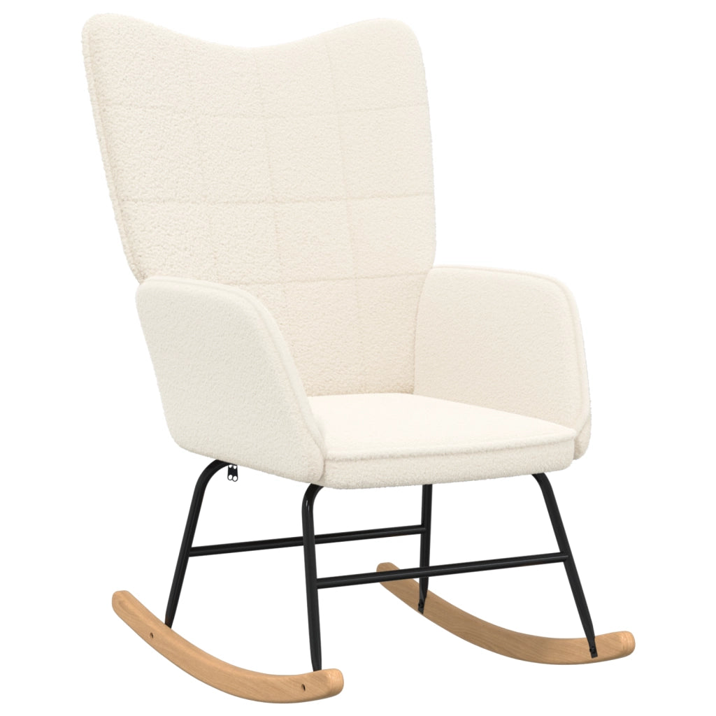 Poltrona Rilassante  in Tessuto Simil Lana Riccio Crema