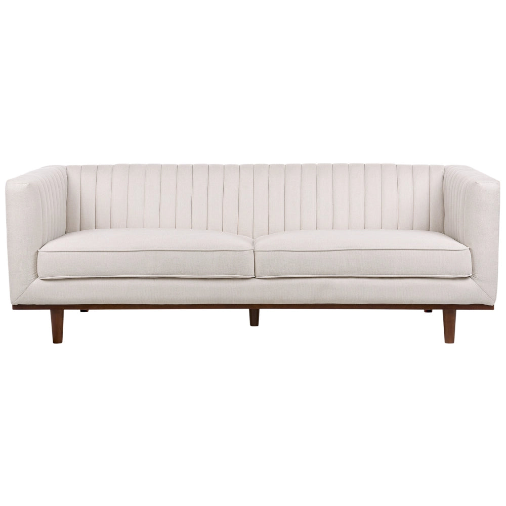 Divano a 3 posti tessuto beige moderno stile retrò soggiorno