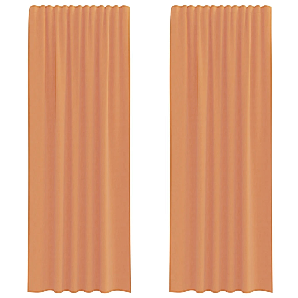 Tende in Voile con Tasche per Aste 2 pz Terracotta 4102235
