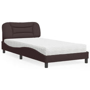 Letto con Materasso Hvar Marrone Scuro 100x200 cm in Tessuto