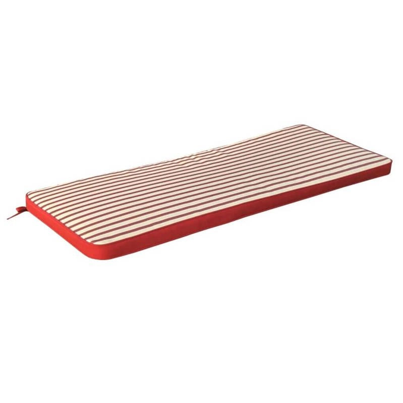 CUSCINO REAL IMBOTTITO A RIGHE BIANCO E ROSSO SCURO 110 X 45 CM