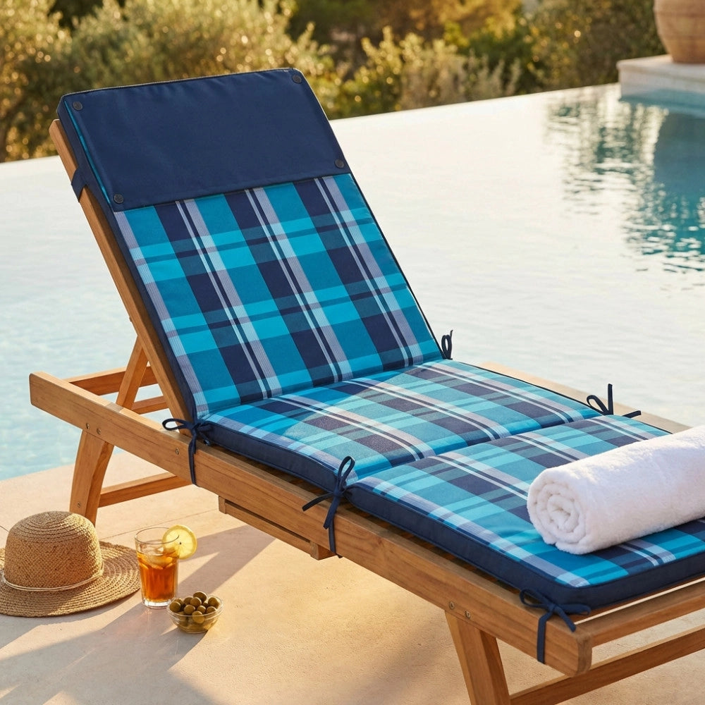 CUSCINO REAL LETTINO QUADRI BLU
