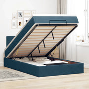 Pouf Letto con Materasso e LED Blu Scuro 120x190cm in Velluto 3312612