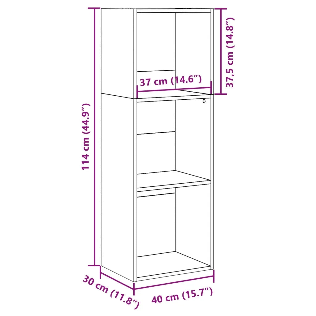 Libreria Rovere Sonoma 40x30x114 cm in Legno Multistrato 857869