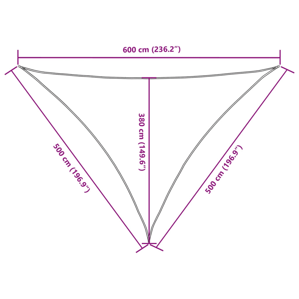 Parasole a vela | Telo Ombra | Vela da ombra Oxford Triangolare 5x5x6 m Marrone