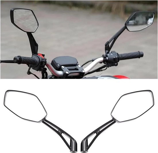 Specchietti laterali universali - visibilità chiara - specchietti posteriori con supporto - motocicletta/ scooter - plastica.