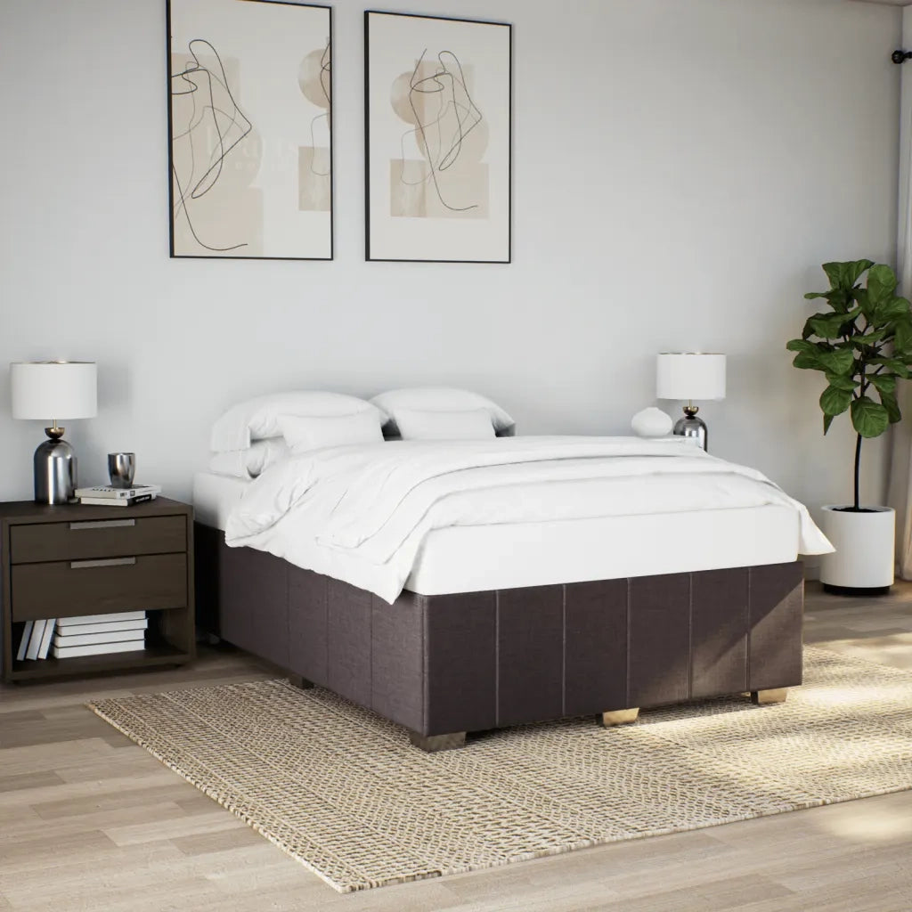 Giroletto senza Materasso Marrone Scuro 140x190 cm Tessuto 3284835