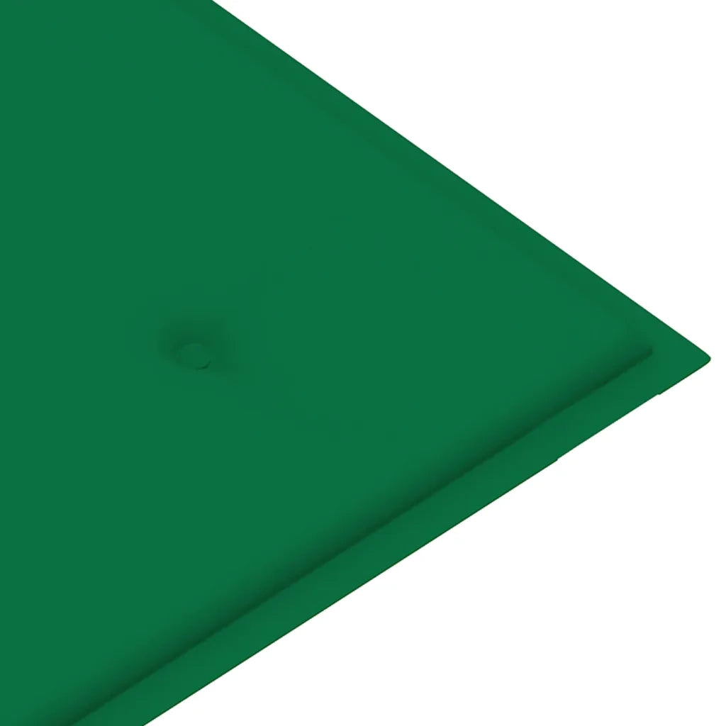 Panca da Giardino con Cuscino Verde 112 cm in Legno Teak
