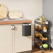 CESTINO RIFIUTI 5 L 21,5x19,5x30 cm Nero in acciaio inox