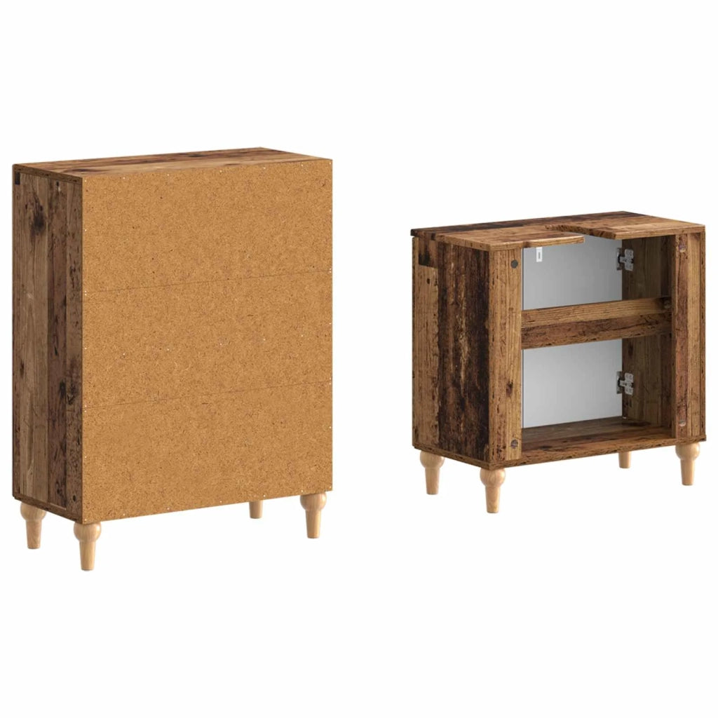 Set di Armadi da Bagno da 2 Pezzi ALKMAAR Legno antico