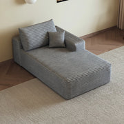 DIVANO LETTO Chaise lounge reversibile grigio in tessuto, senza montaggio