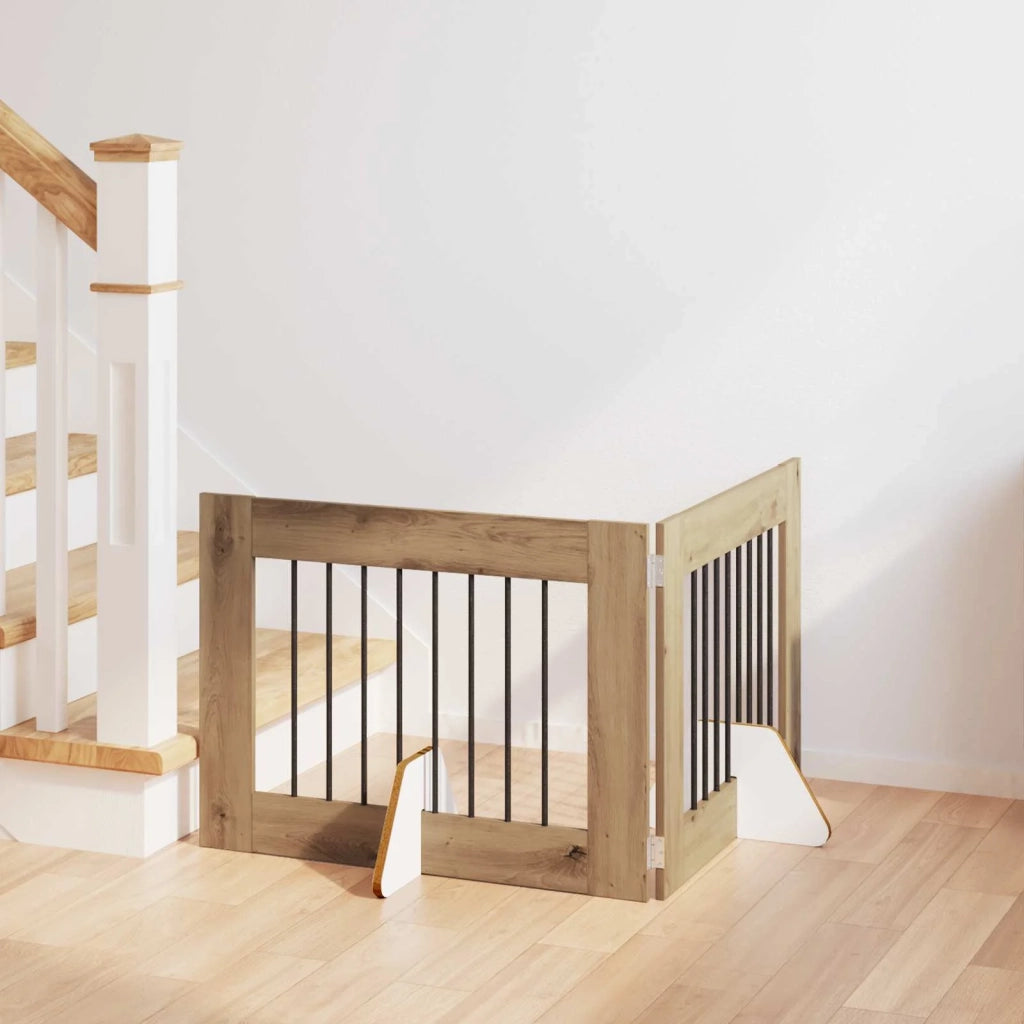 Cancello per cani con supporti 2 pcs Rovere Artigianale 892132