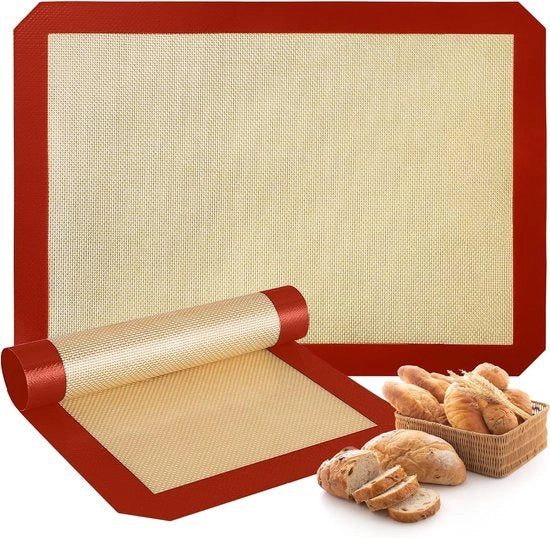 Set di 2 mattonelle di silicone per cucina, 40x29,5 cm, silicone reutilizzabile, antiaderente, resistente al calore.