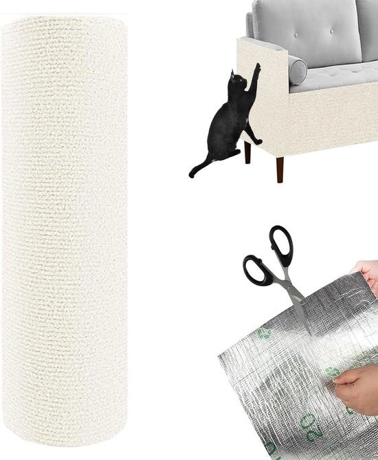 Tappeto per gatti - adesivo - 200 cm - bianco di riso