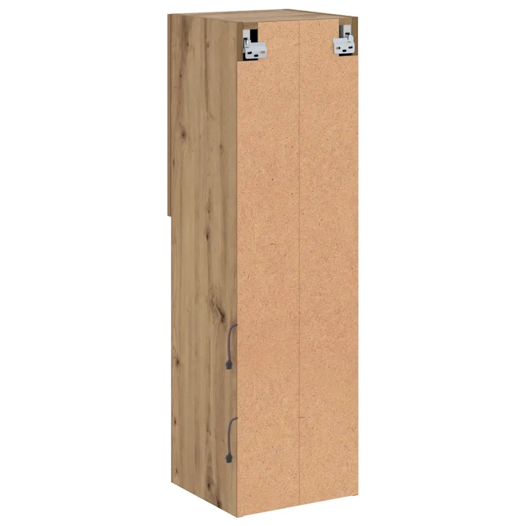 Mobile TV con Luci LED Rovere Artigianale 30,5x30x102 cm 857678