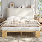 Letto Imbottito Singolo ¨C MINIMAL ¨C Pino/Multistrato, Naturale, 140x200