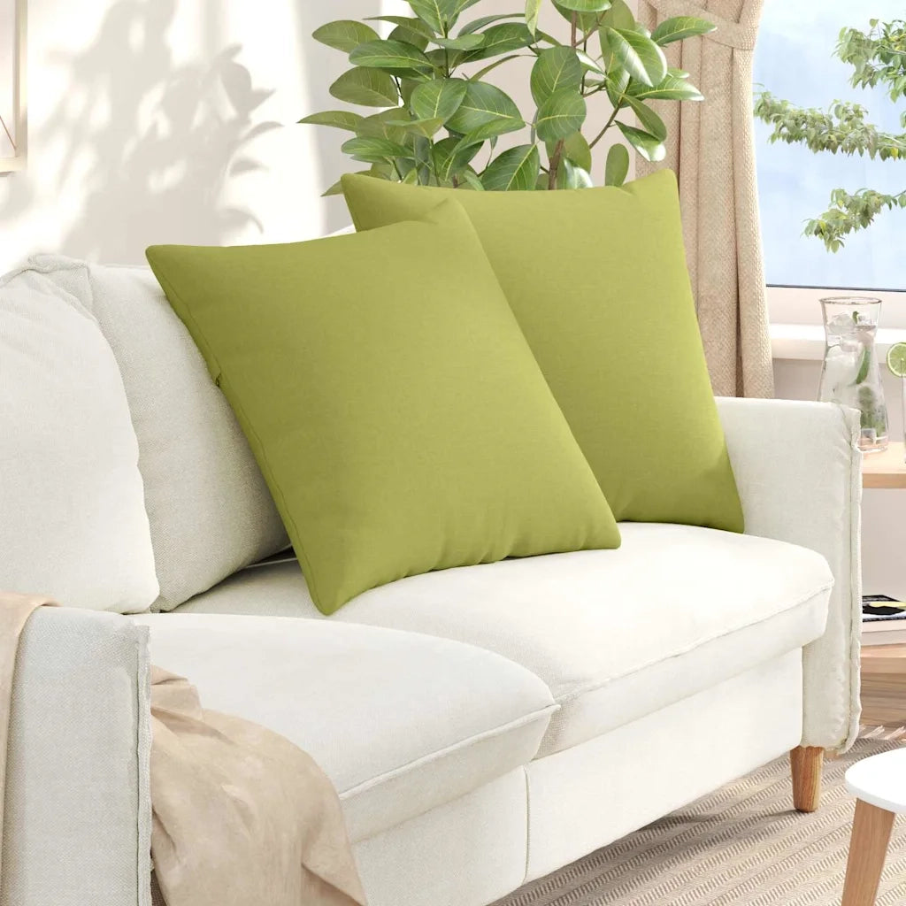 Cuscini da Divano 2 pz-Set di 2 Cuscini per Sofa Verde chiaro 80 x 80 cm Tessuto