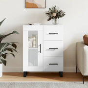 Credenza-Buffet-Armadio da cucina 69,5x34x90 cm in Legno Multistrato Bianco Lucido 199791