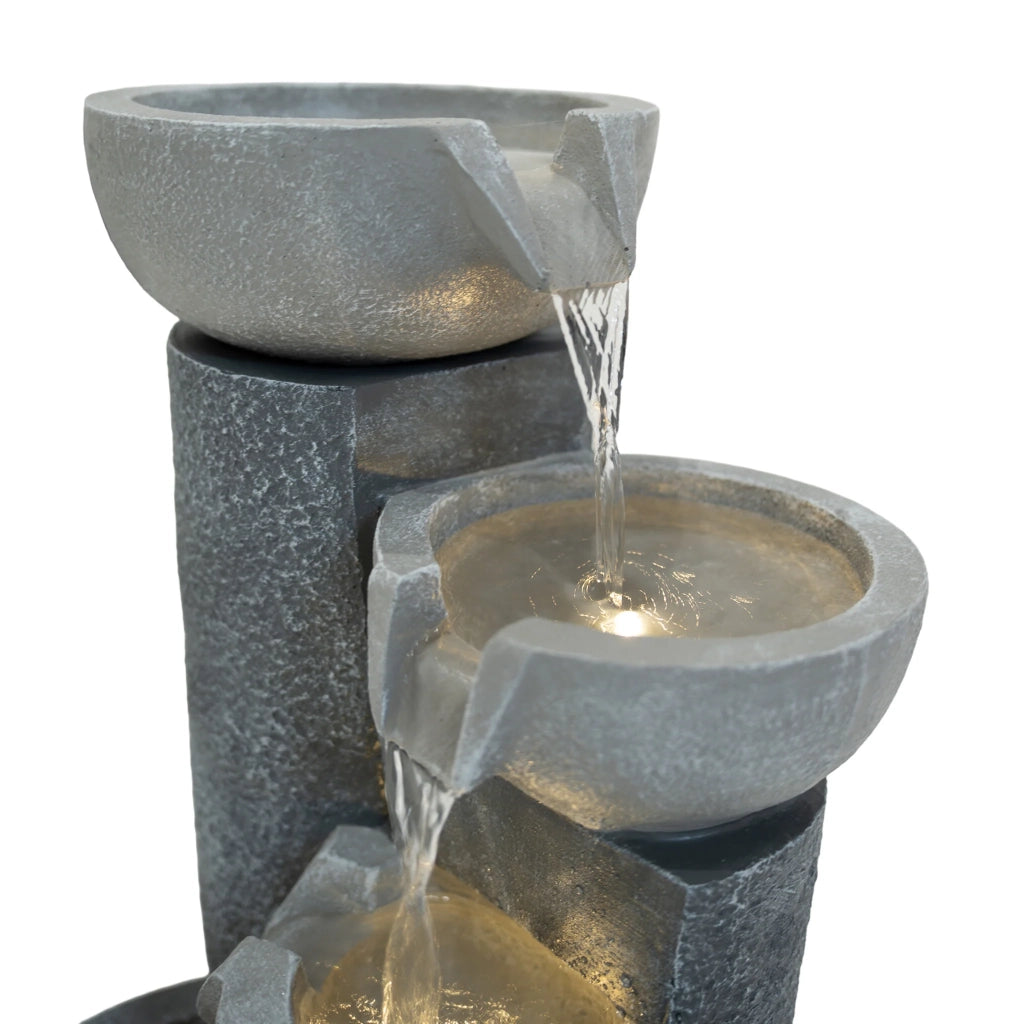 Fontana da Giardino Elettrica con LED e Cascata – Tranquil Tiers