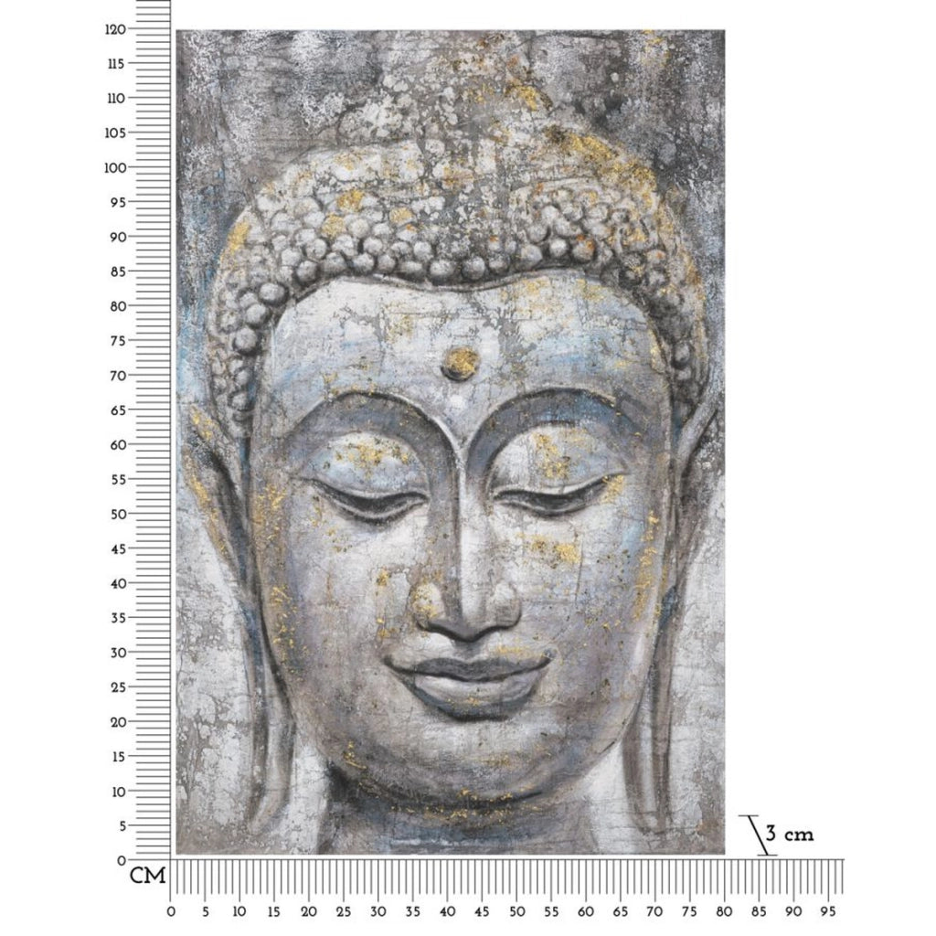 Stampa su Tela Buddah 1, Multicolore, Legno, 80x3x120 cm