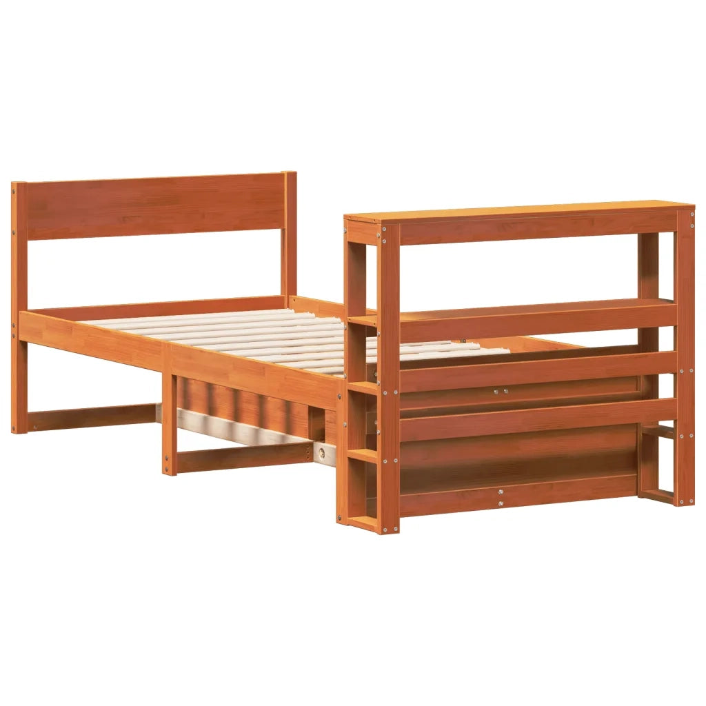 Letto senza Materasso Marrone Cera 90x200 cm Legno di Pino 3306392