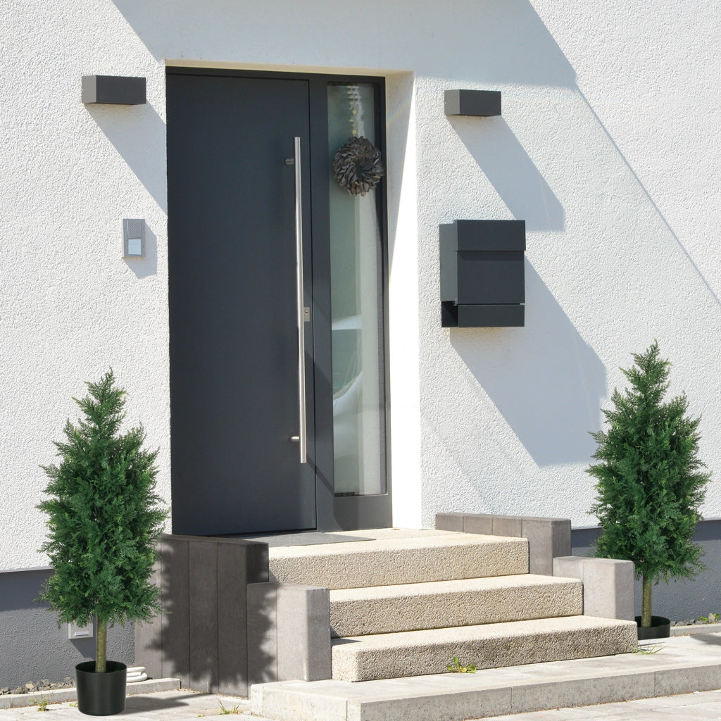 2 Piante Artificiali Cedro con Vaso ¨C zephmum ¨C Verde 38x12.5x90 cm
