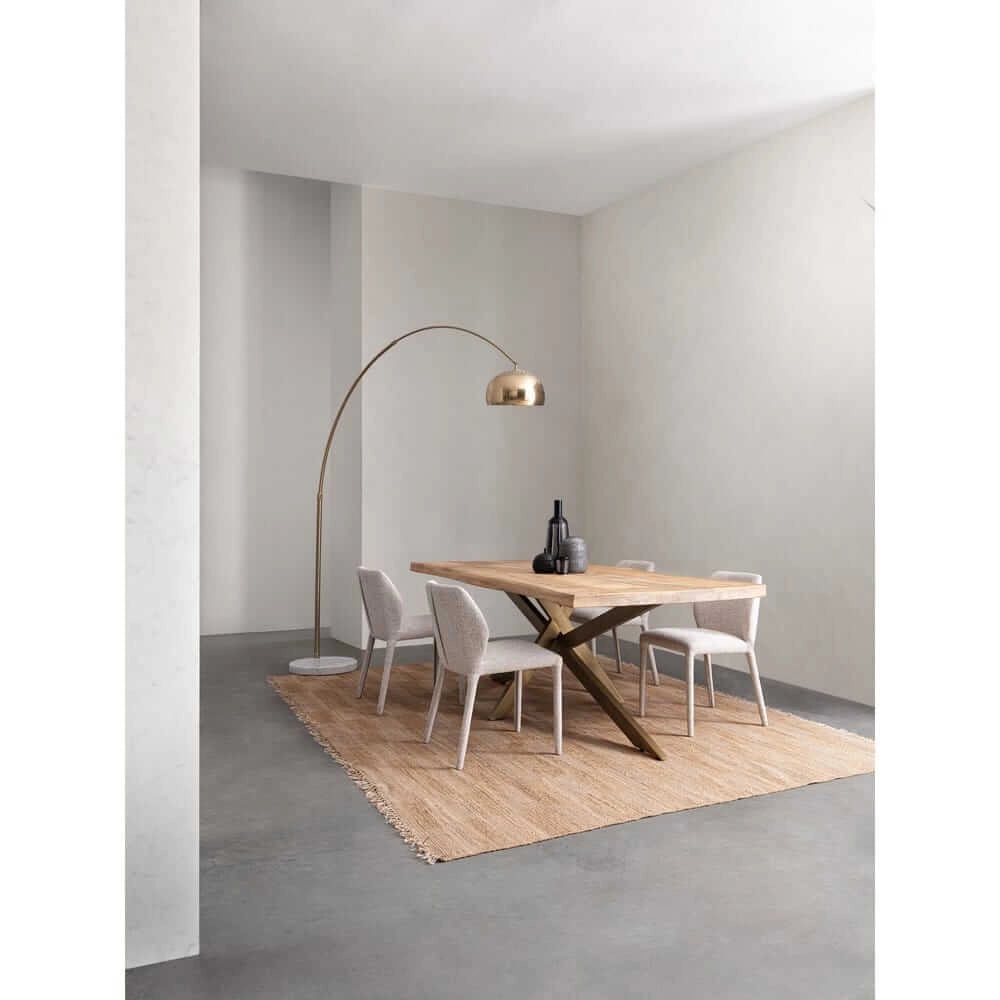 Set di 2 Sedie Imbottite in Tessuto con Gambe in Acciaio - HAZEL