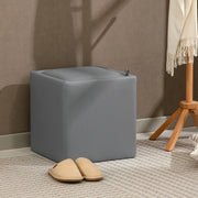 Pouf contenitore quadrato 40x40x40 cm in similpelle grigio con vano interno 44 L