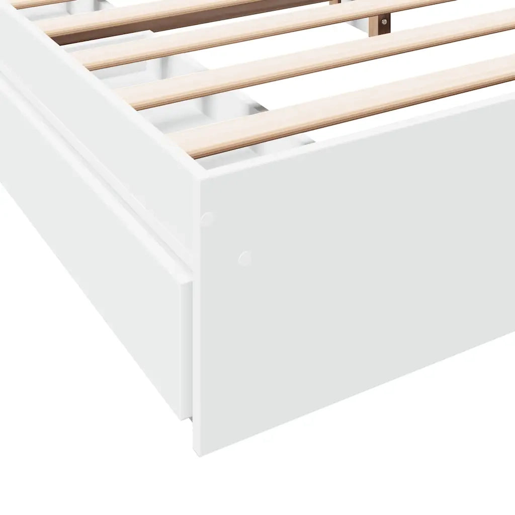 Giroletto con Cassetti Bianco 180x200 cm in Legno Multistrato 3280636