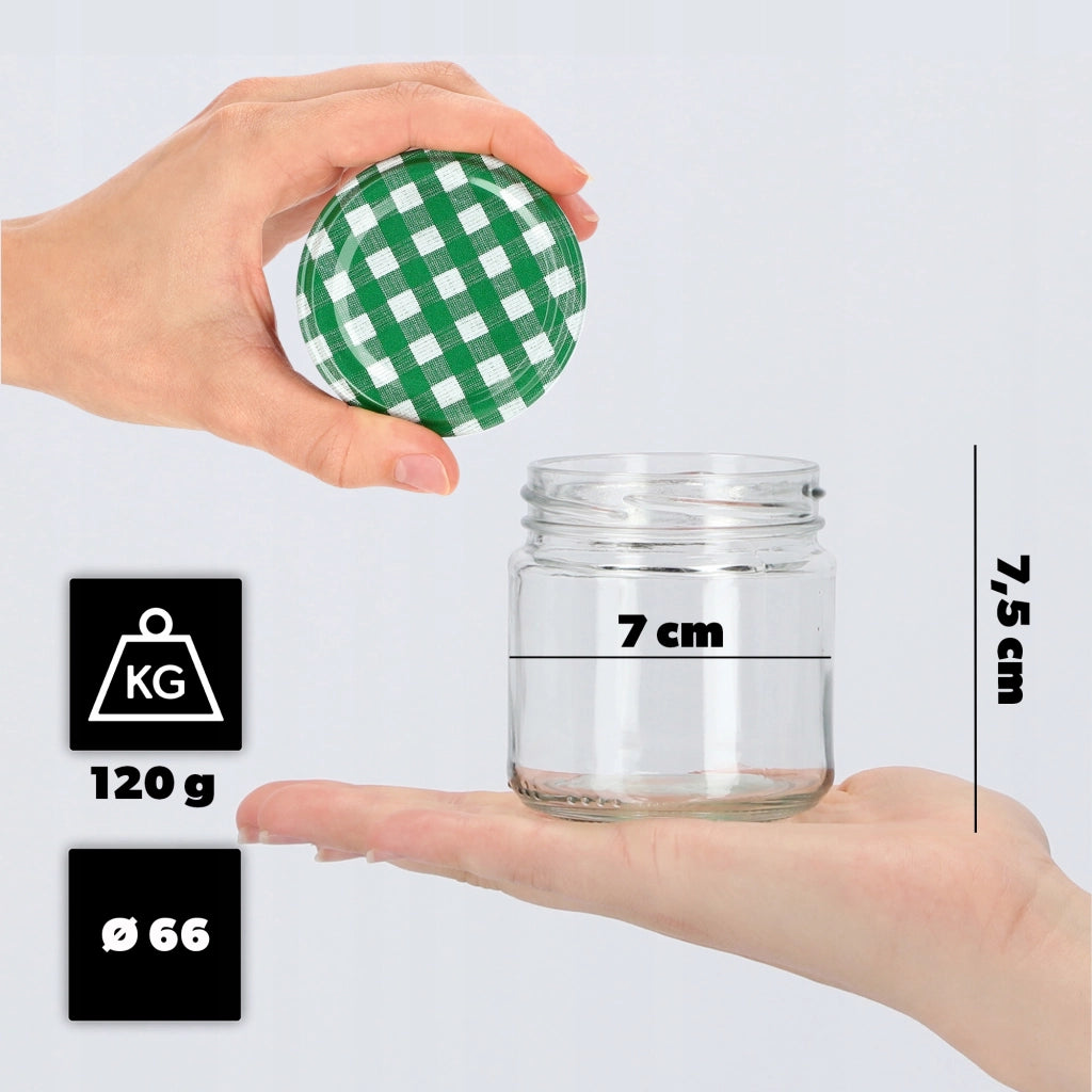 Barattoli per conserve KADAX Lerma 200ml 10 pezzi 66mm + coperchio "Griglia verde"