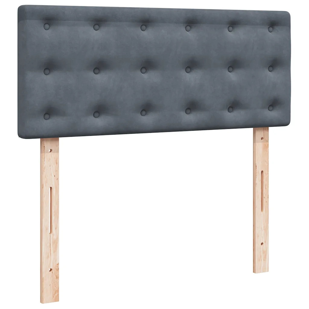 vidaXL Pouf Letto con Materasso e LED Grigio Scuro 120x190cm Velluto